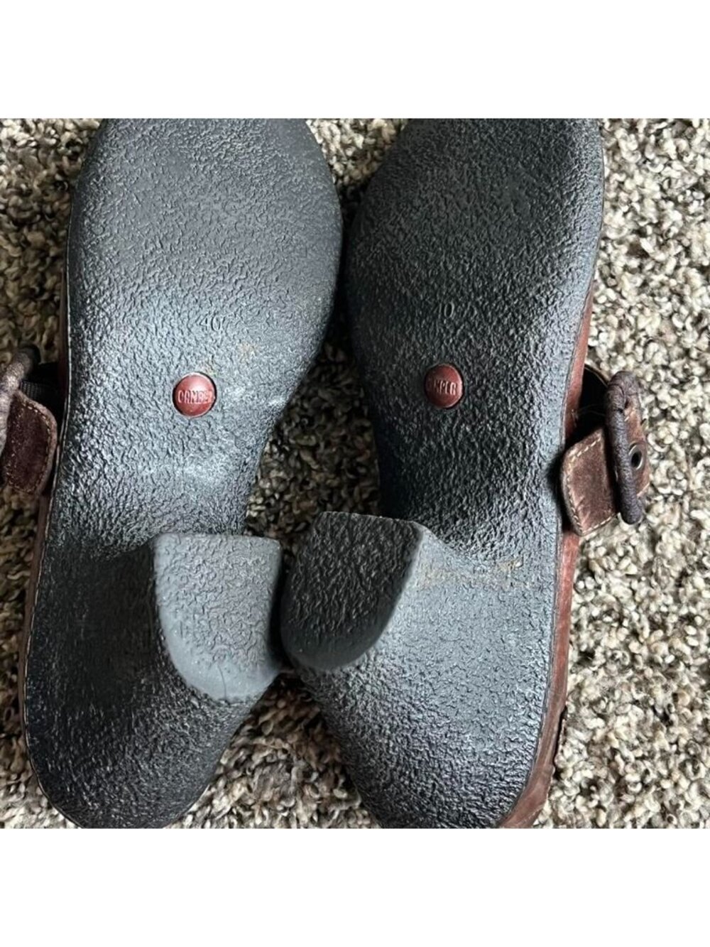 Vtg 90s Camper Brown Leather Mary Jane Pumps Size 9 Cutesy Traditional Kawaii - Picture 8 of 8